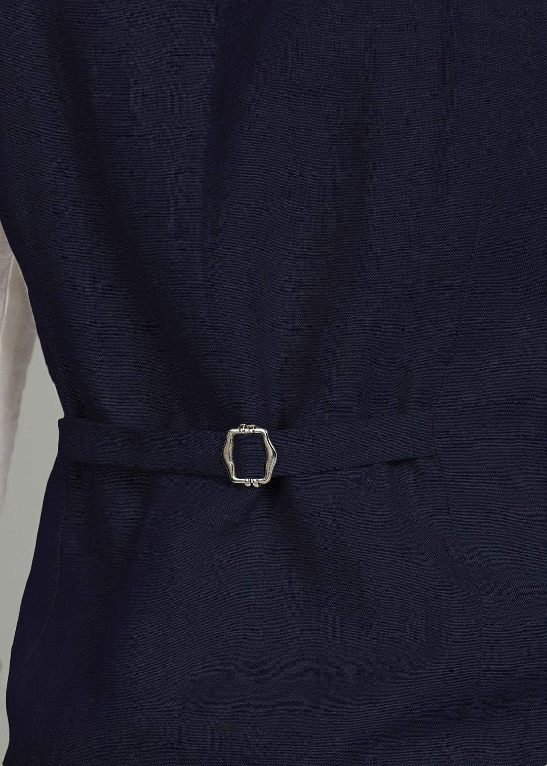 Clyde Pure Linen Waist Coat - Dark Blue