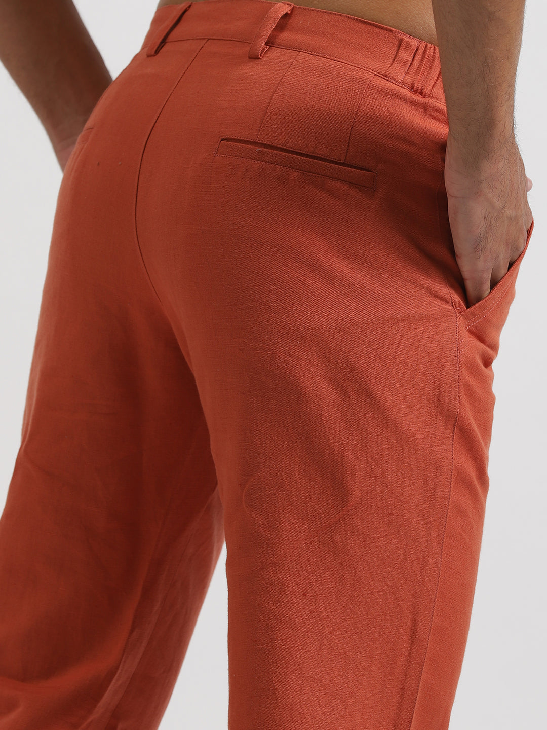 Theo - Linen Travel Pants - Rust