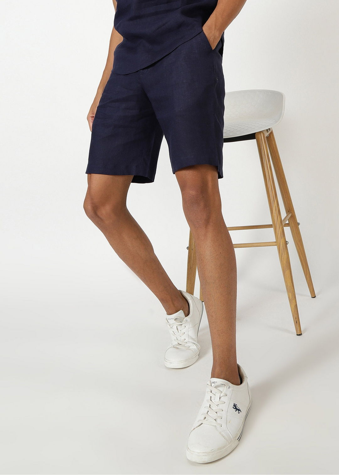Matteo Pure Linen T-Shirt & Shorts Co-ord Set | Dark Blue