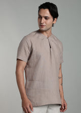 Alio - Pure Linen Relaxed T Shirt - Fawn Brown