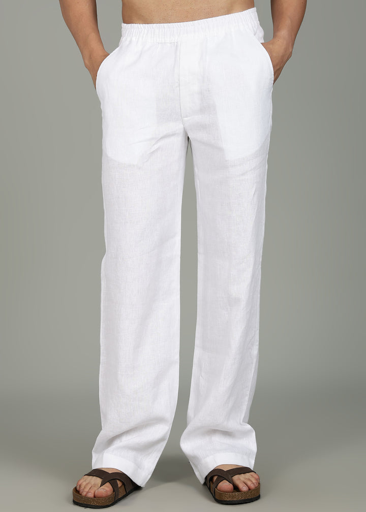 Kenshi Short Kurta Set - Pure Linen Kurta Set with Roy Pants - Egyptian Blue & White