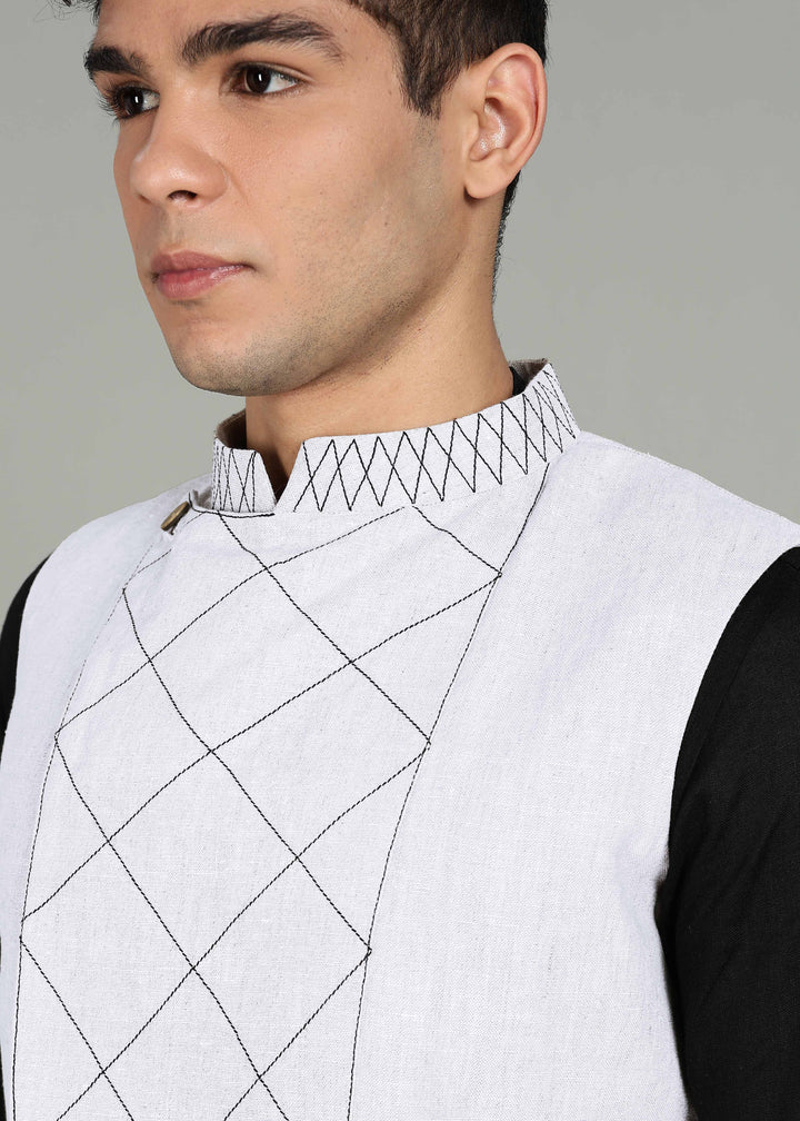 Kabir Nehru Pure Linen Jacket - White