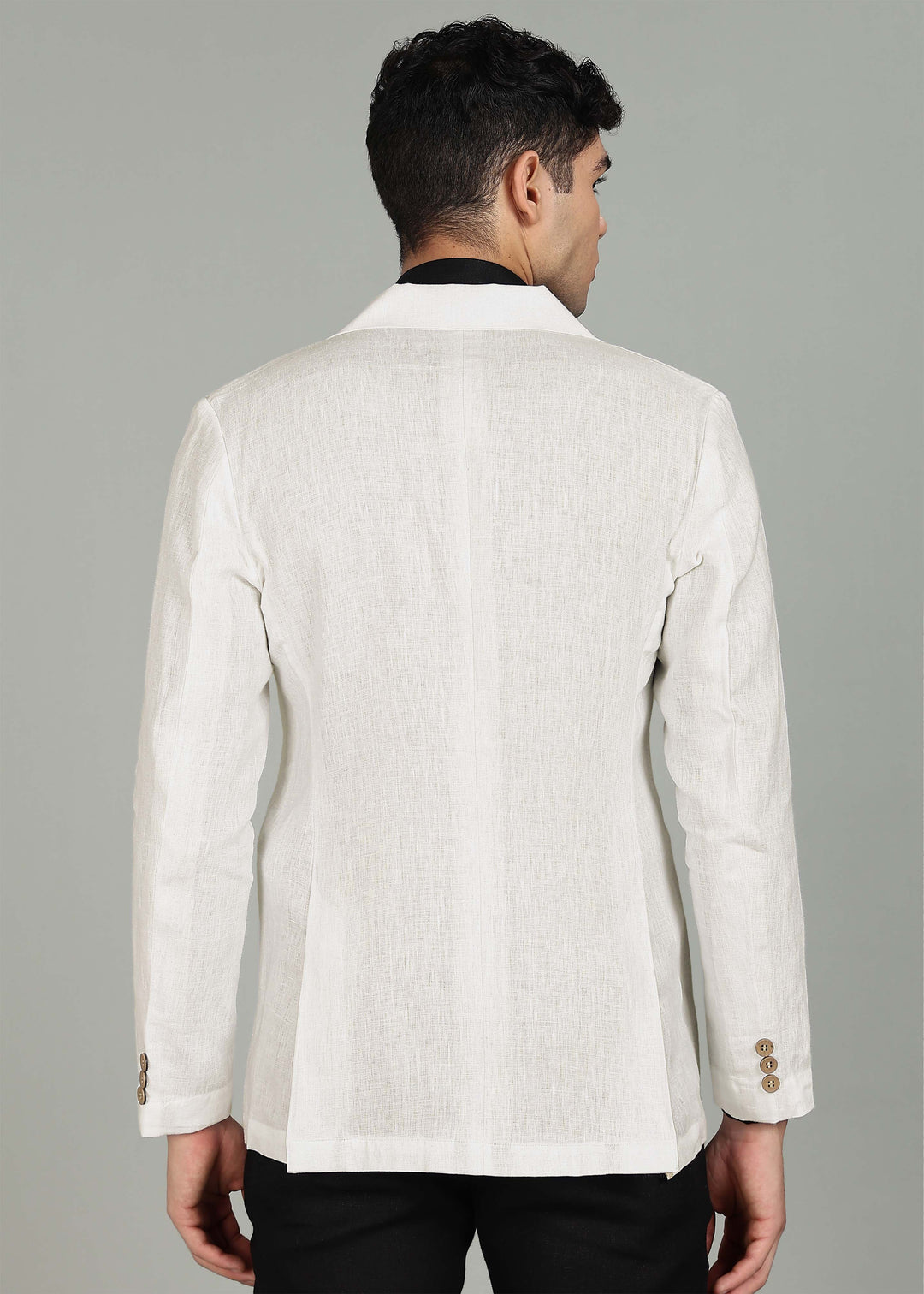 Otis - No Lining Jacket with Black Detailing - Ecru