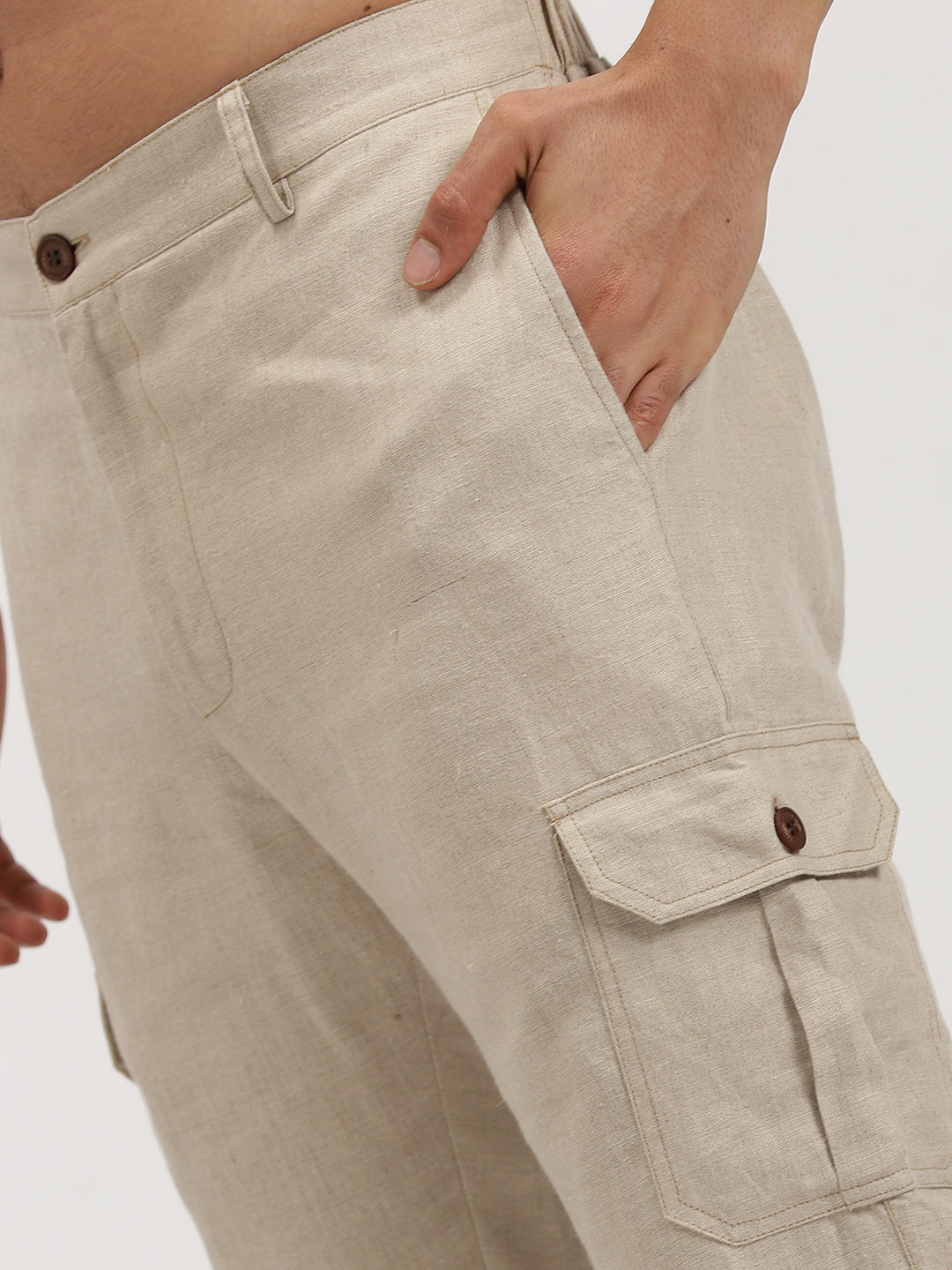 Ecru Linen Jacket & Jogger Co-Ord Set