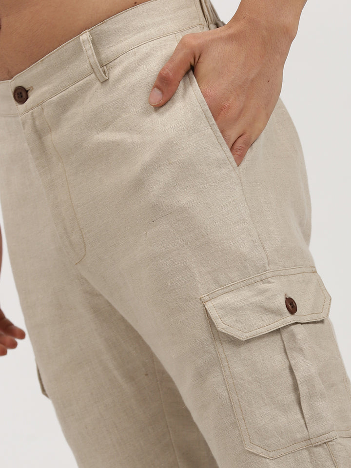 Ecru Linen Jacket & Jogger Co-Ord Set