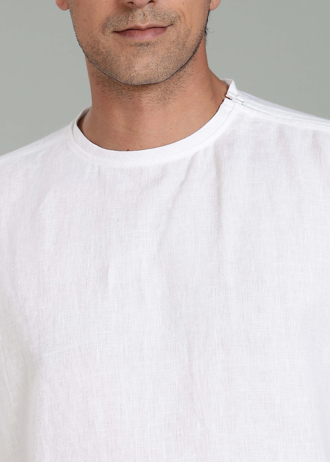 Nash - Pure Linen Oversized T shirt - White
