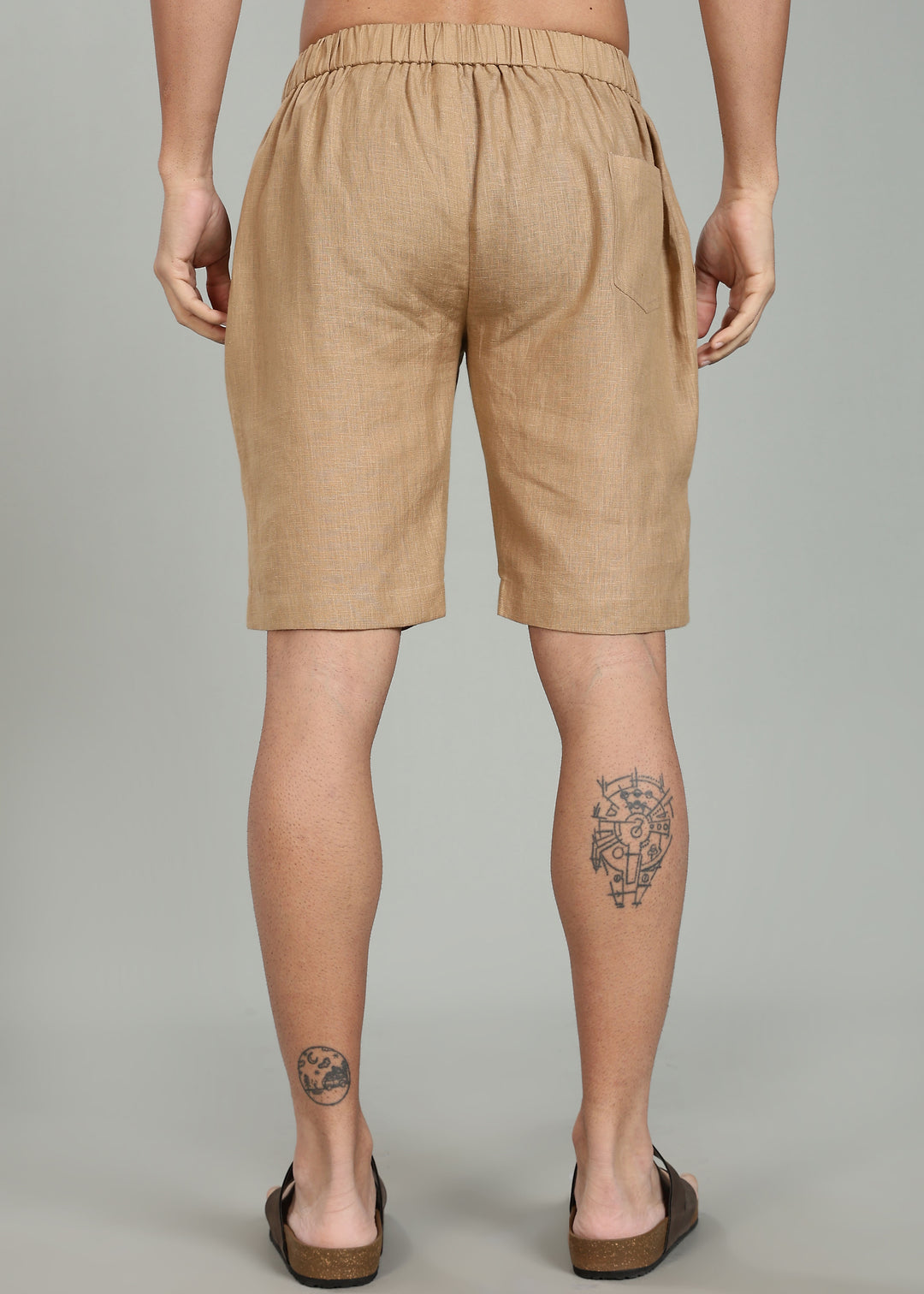 Milo Shorts - Pure Linen Shorts - Oakwood Brown