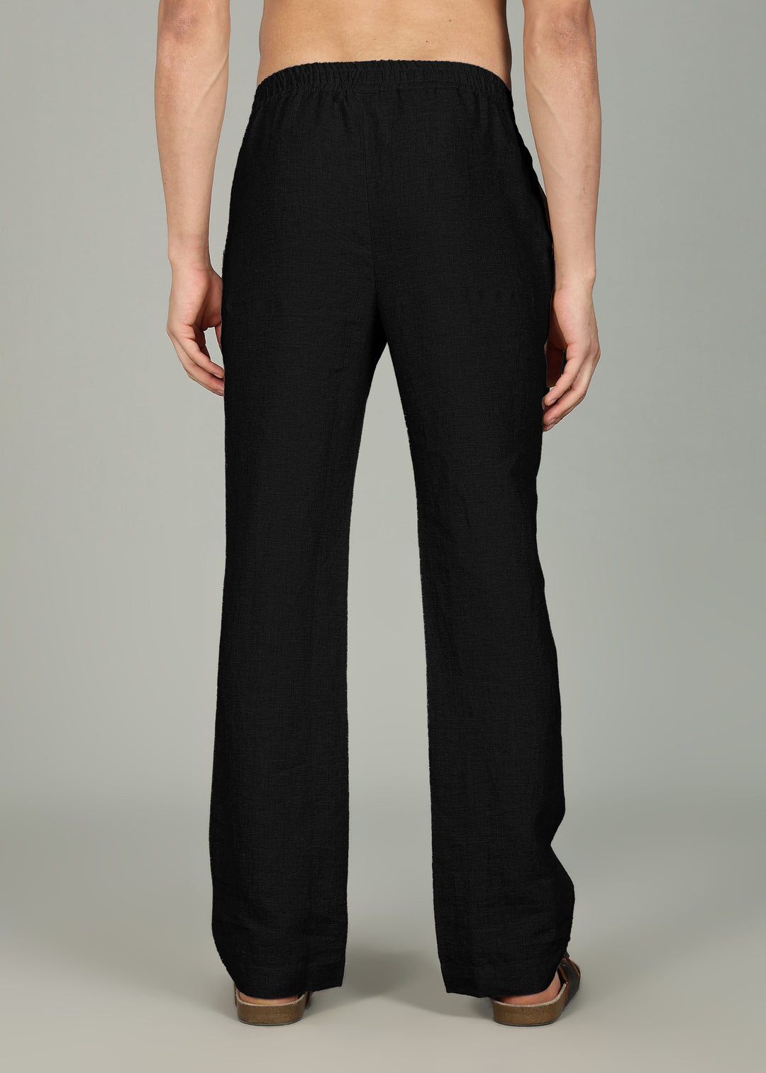 Gil - Pure Linen Kurta Pants - Black