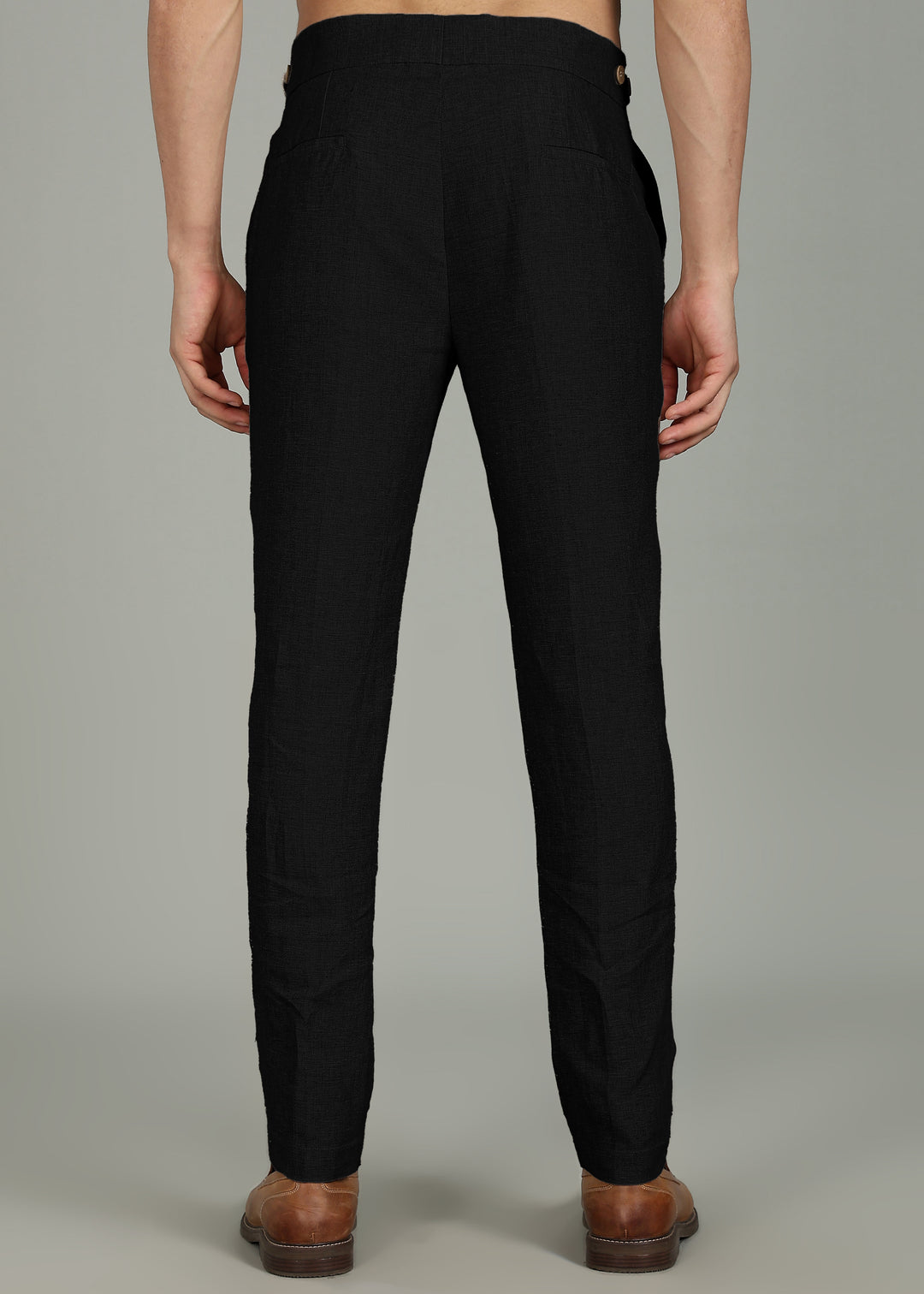 Juan - Pure Linen Italian Inspired Formal Trousers – Black
