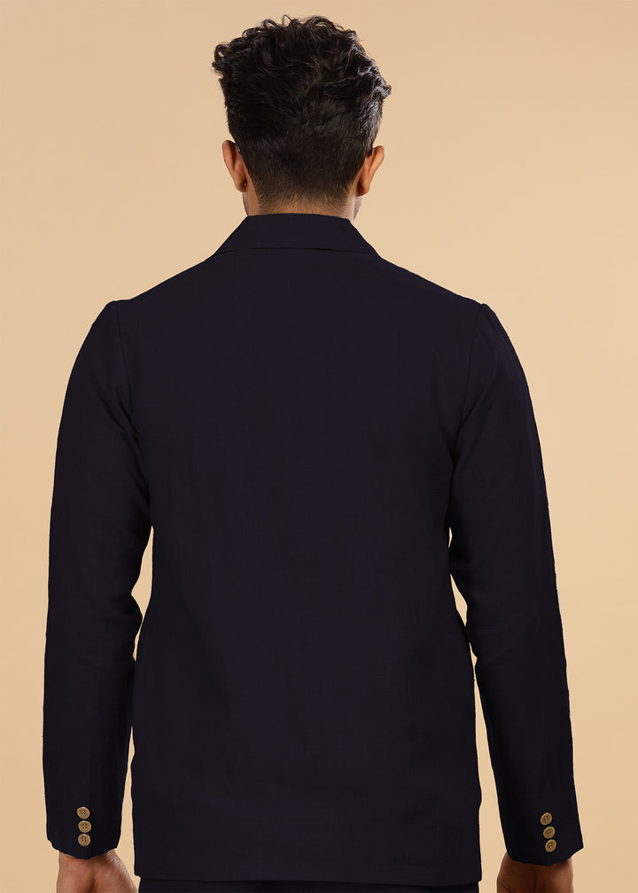 Wade - Deconstructed Pure Linen Jacket - Dusky Violet