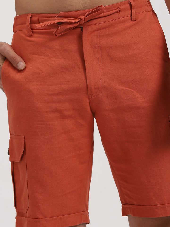 Reed - Linen Shorts - Rust