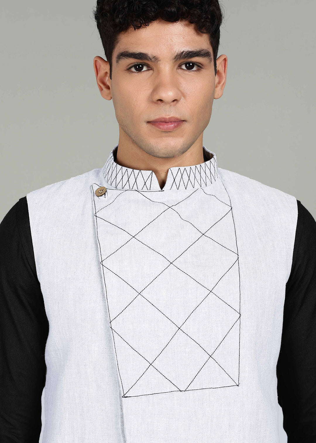 Kabir Nehru Pure Linen Jacket - White