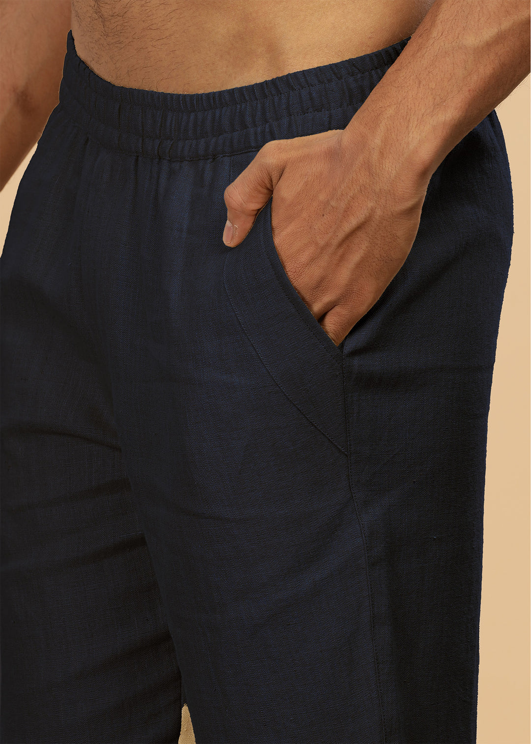 Breeze- Linen Casual Elastic Pants -  Regal Blue