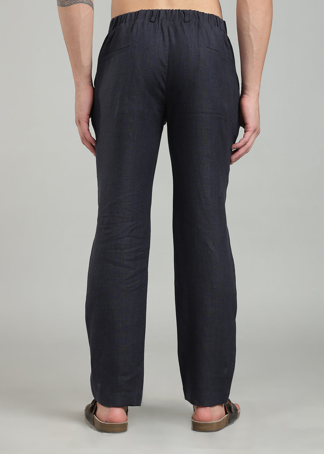 Aire - Relaxed Elastic Pure Linen Trousers - Regal Blue