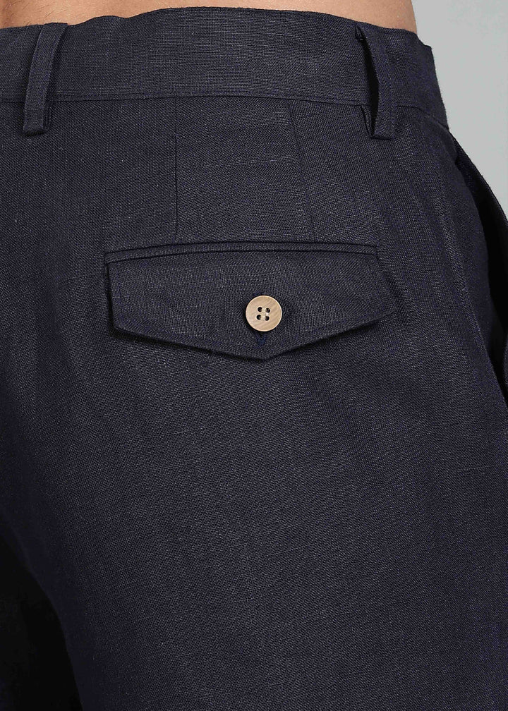 Ray Pants - Pure Linen Pants - Regal Blue