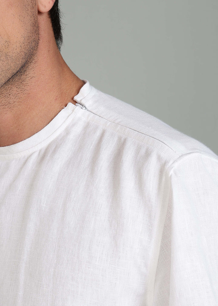 Nash - Pure Linen Oversized T shirt - White