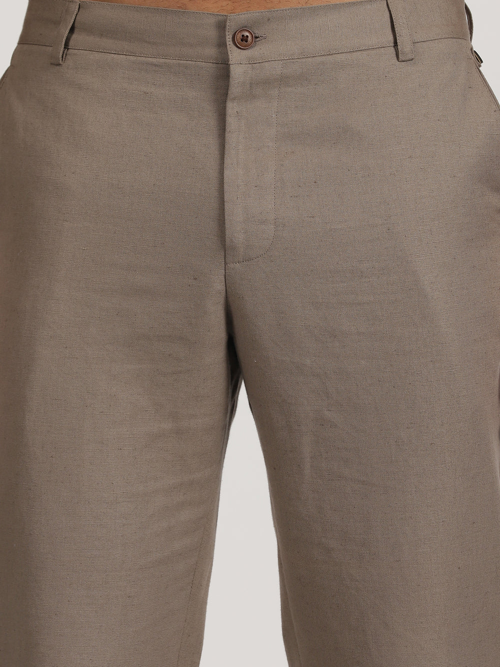 Ian Chino - Linen Trousers - Khaki Brown