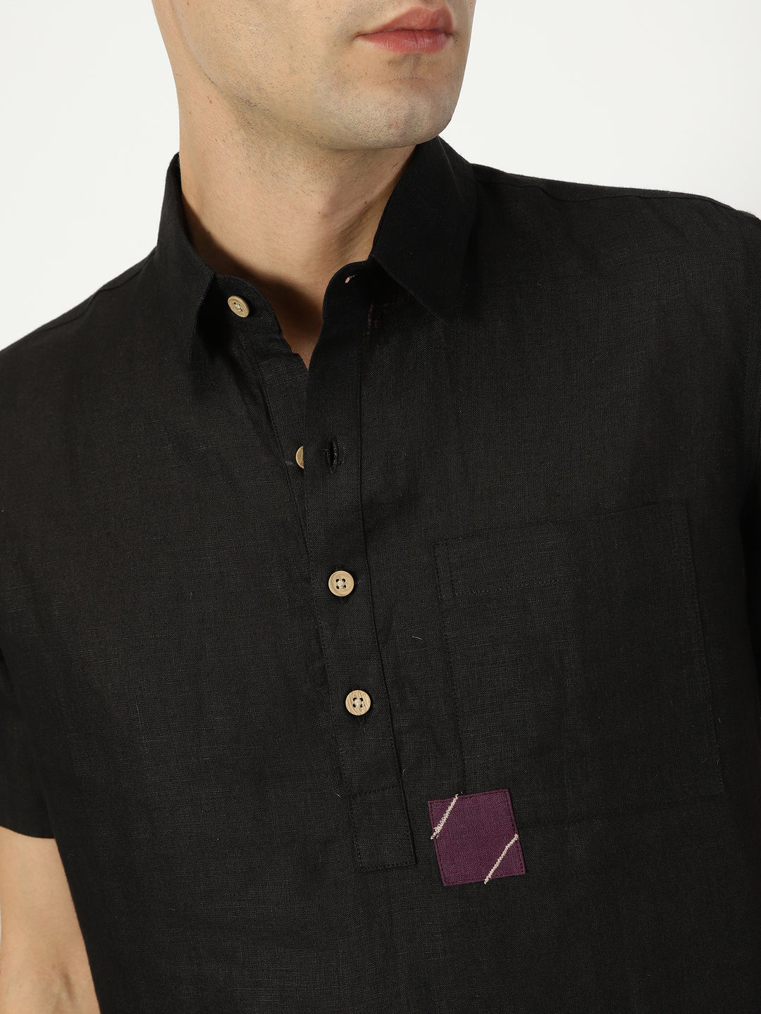 Matteo Pure Linen T-Shirt & Shorts Co-ord Set | Black