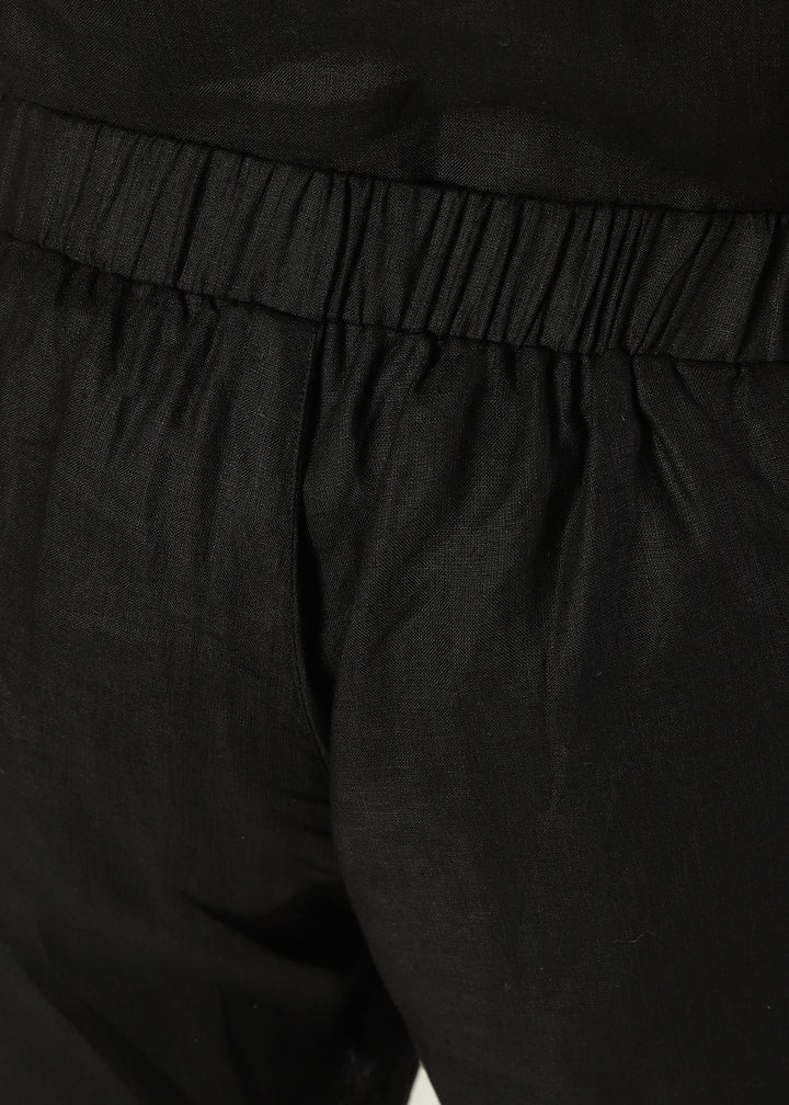 Matteo Pure Linen Shorts - Black