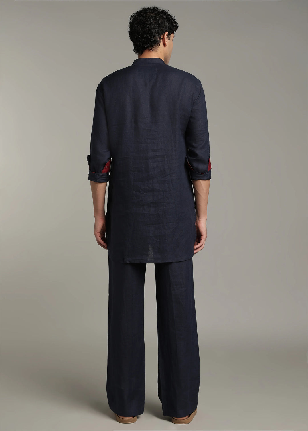 Roy -  Pure Linen Kurta 60 LEA Pants - Dark Blue