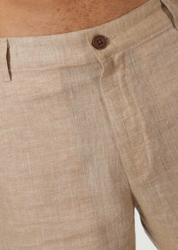 Matteo Pure Linen Shorts - Mocha