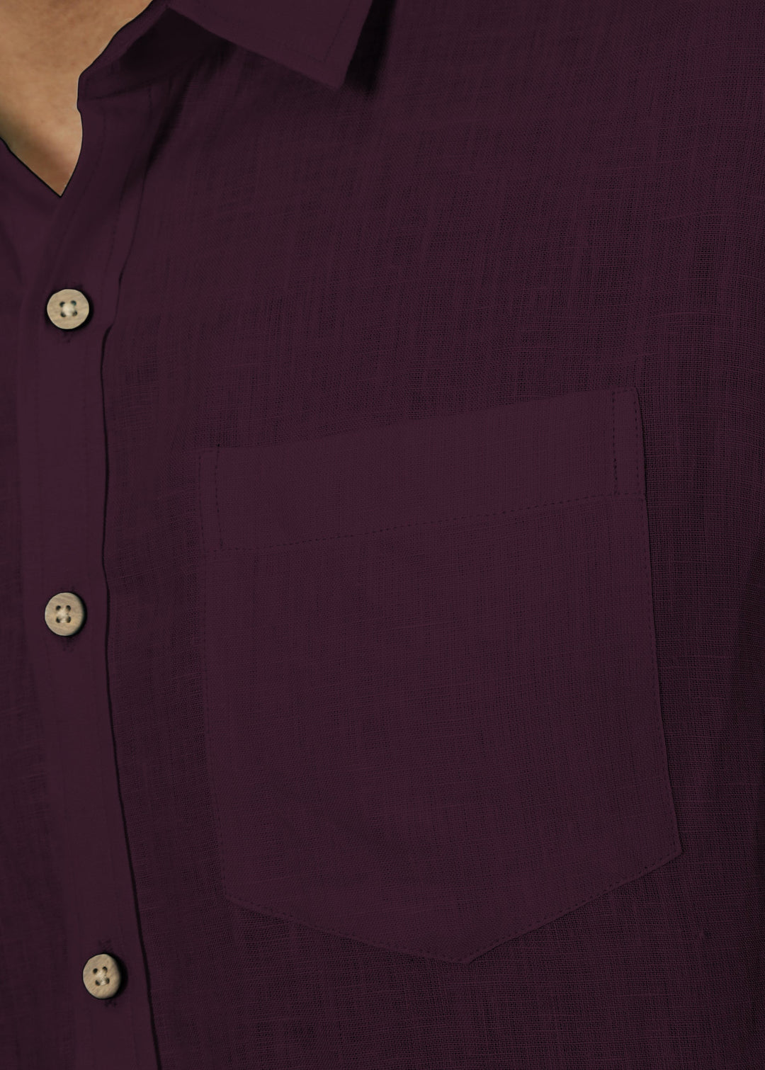 Harvey - Pure Linen Half Sleeve Shirt - Dark Purple