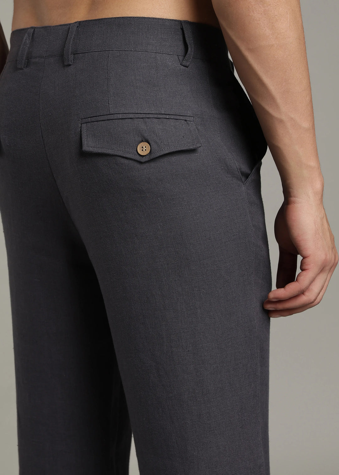 Ray - Pure Linen Trousers - Seal Grey