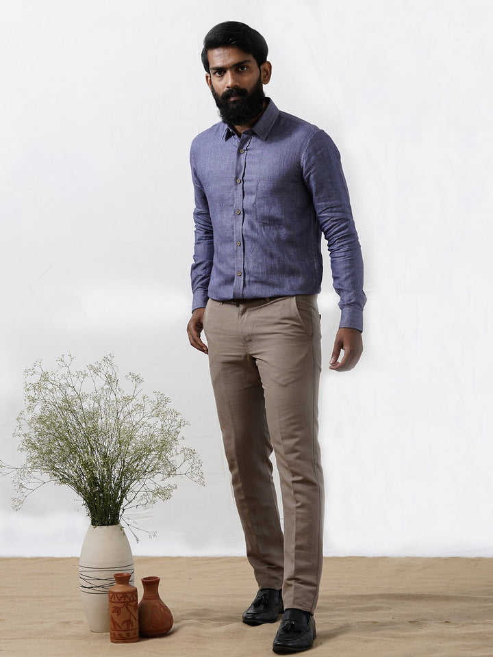 Anniston - Pure Linen Full Sleeve Shirt - Blue | Rescue