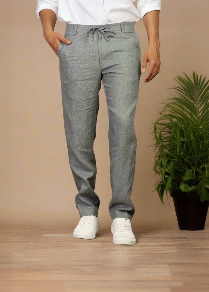 Theo - Linen Travel Pants - Ash Grey