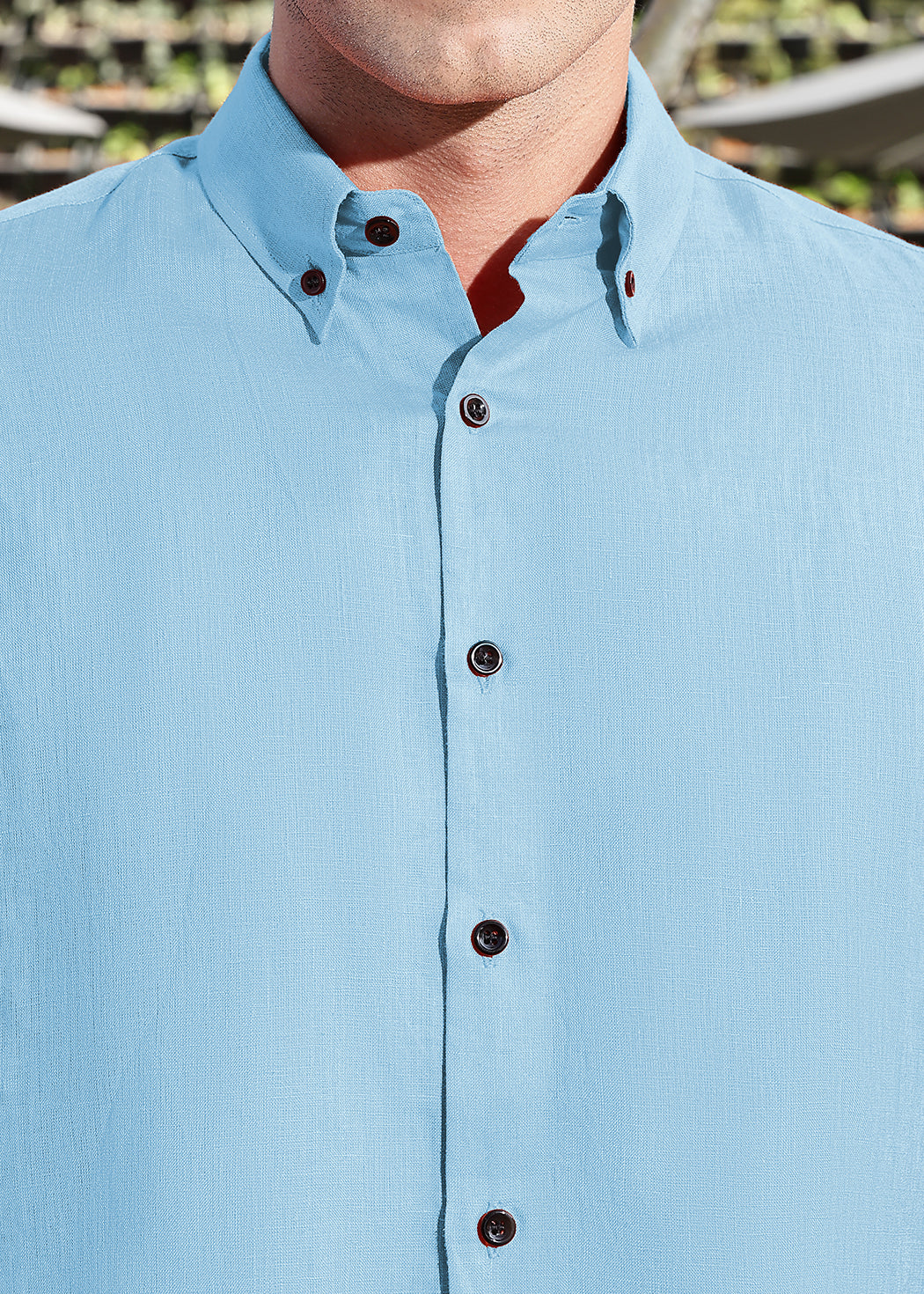 Blaze - Pure Linen Button Down Full Sleeve Shirt - Sky Blue