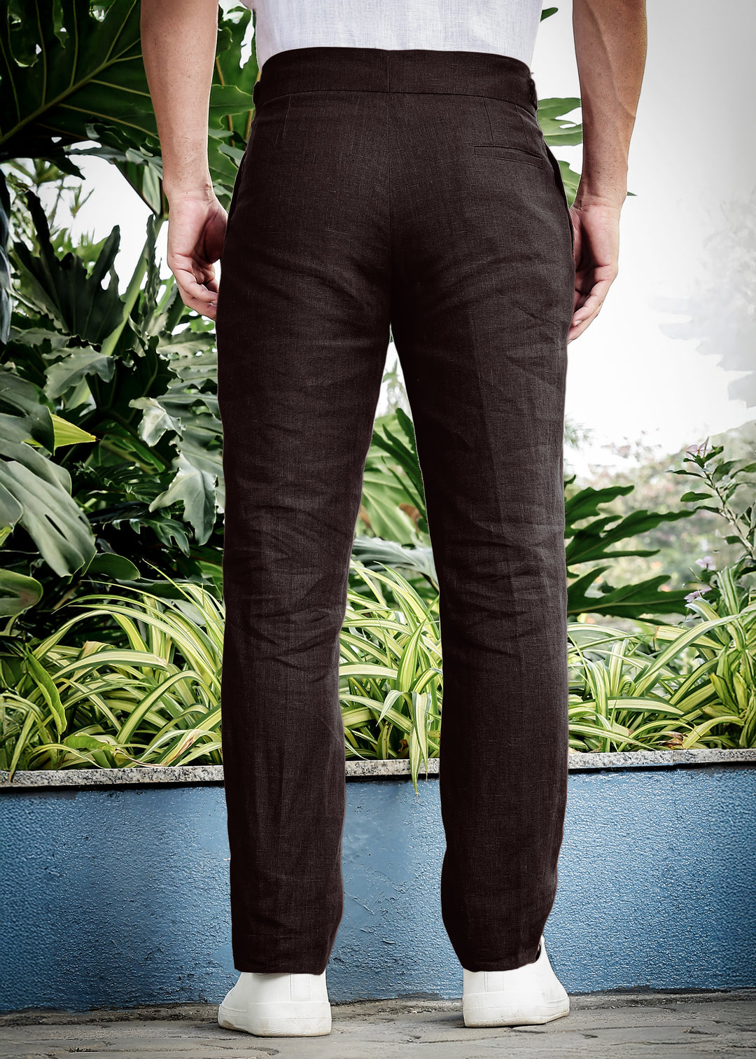 Ed - Premium Pure Linen Gurkha Pants - Cocoa Brown