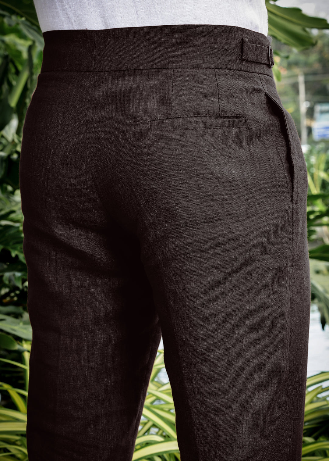 Ed - Premium Pure Linen Gurkha Pants - Cocoa Brown