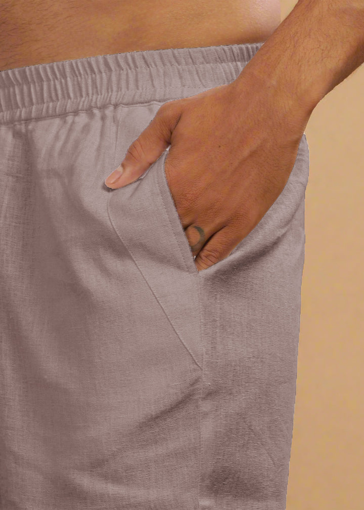 Breeze- Linen Casual Elastic Pants - Muted Brown