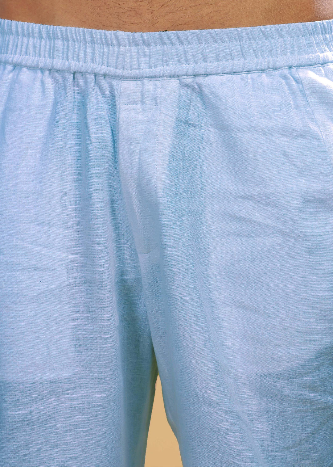 Breeze- Linen Casual Elastic Pants - Pastel Blue
