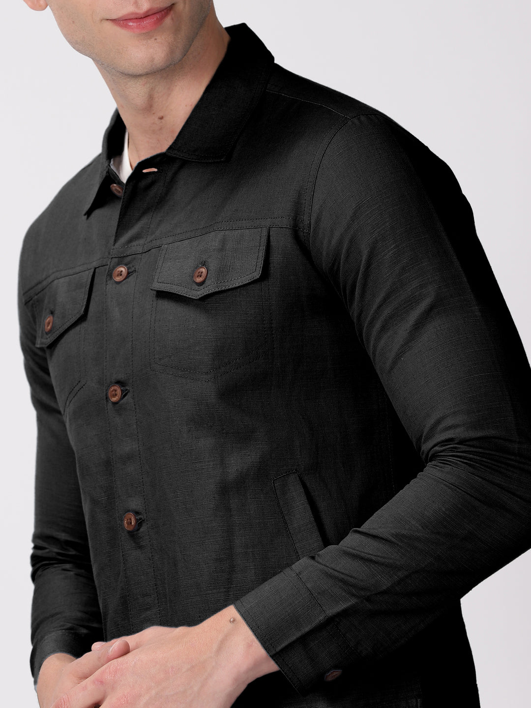 Black Linen Jacket & Jogger Co-Ord Set