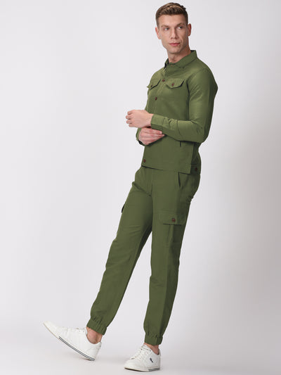 Becket - Linen Short Jacket - Military Green