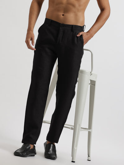 Denim Delight Look | Ronan Denim Blue Shirt & Pure Black Trousers
