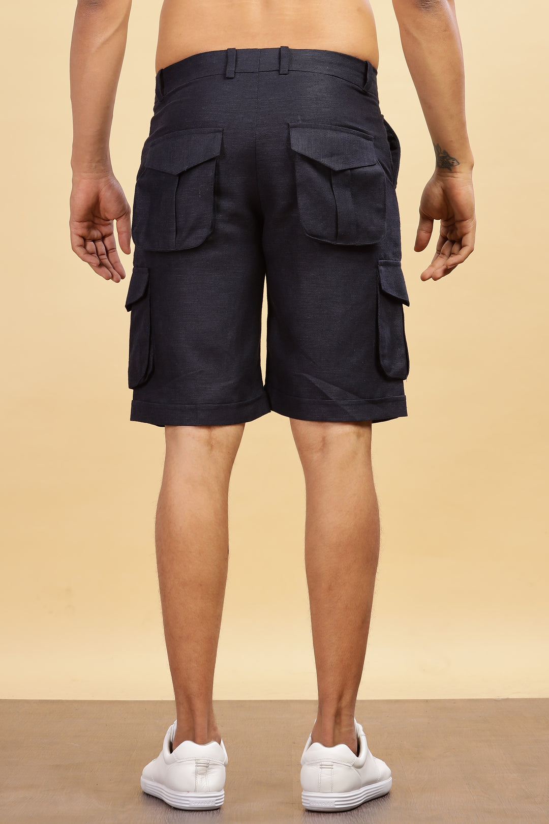 Linen Cargo Shorts - Regal Blue