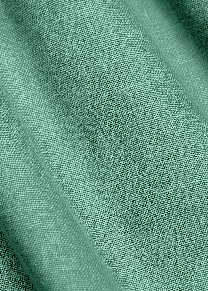 Ron - Pure Linen Full Sleeve Shirt - Cobalt Green