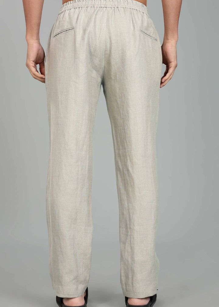 Cole Pure Linen T-Shirt with Ivo Pant Set - Powder Blue