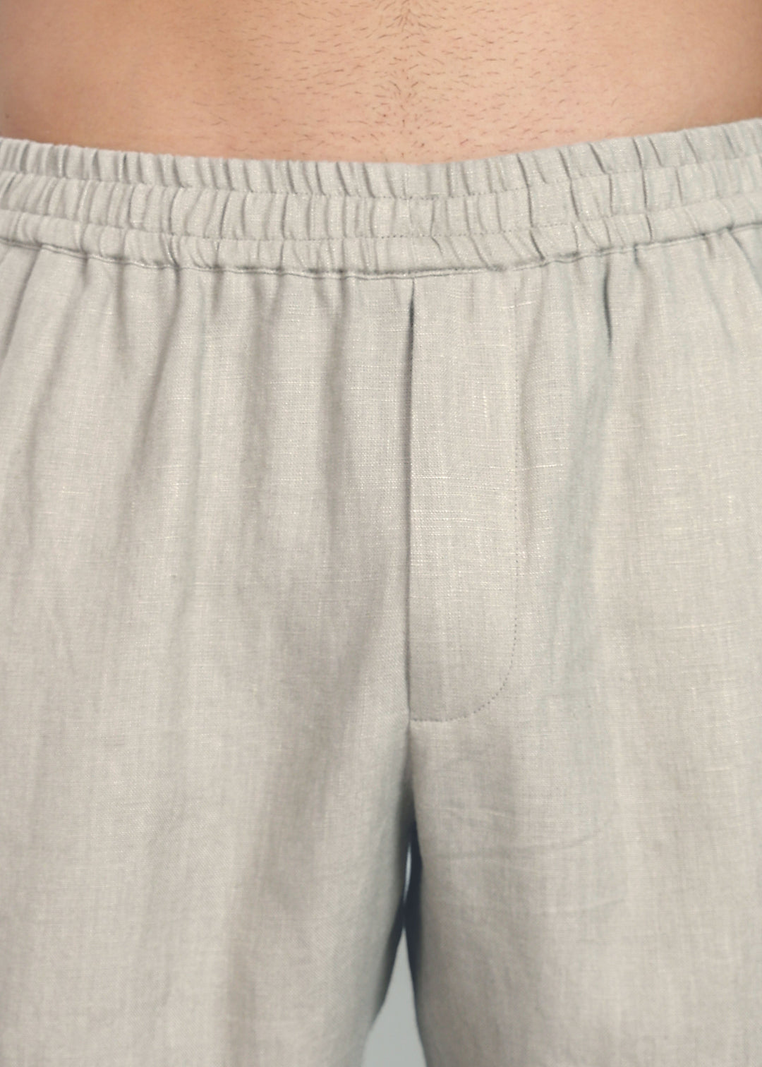 Ivo -  Pure Linen Casual Relaxed Elastic Pants - Powder Blue