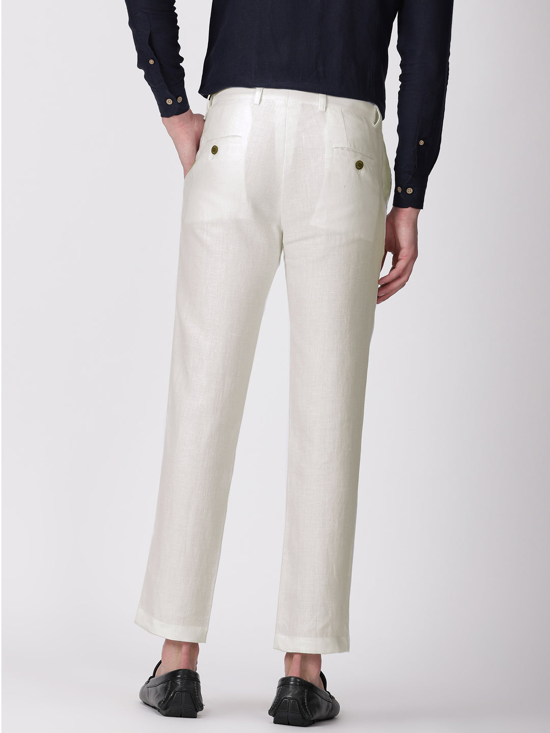 Ian Pure Linen Trousers - Cream