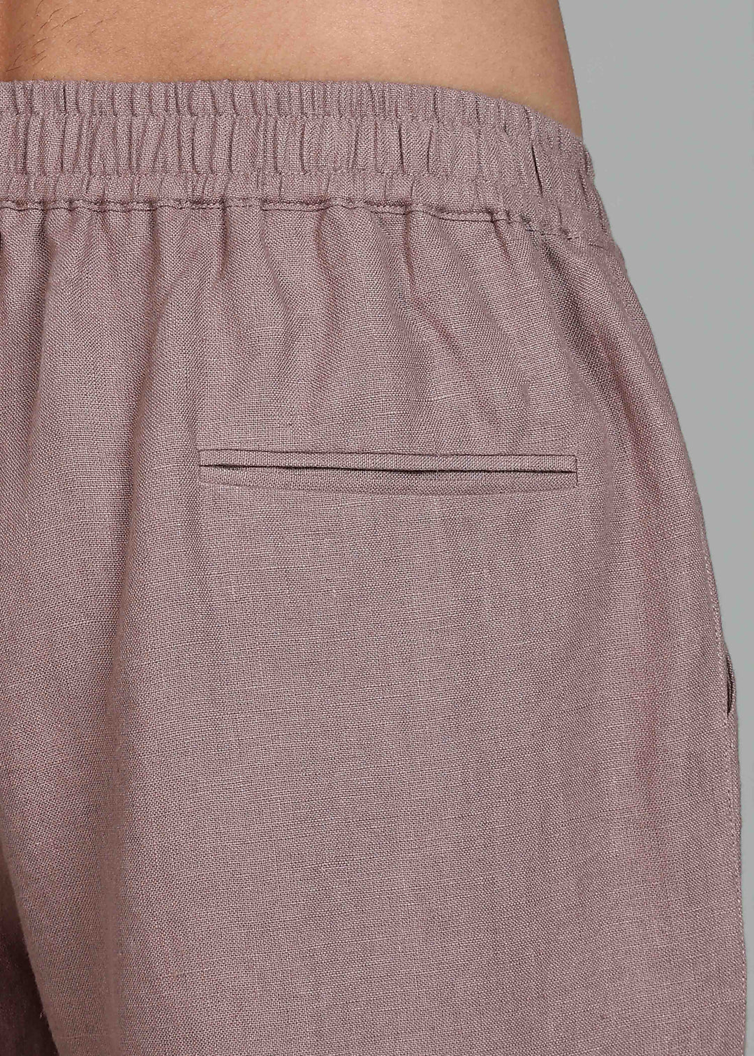 Ivo -  Pure Linen Casual Relaxed Elastic Pants - Muted Brown