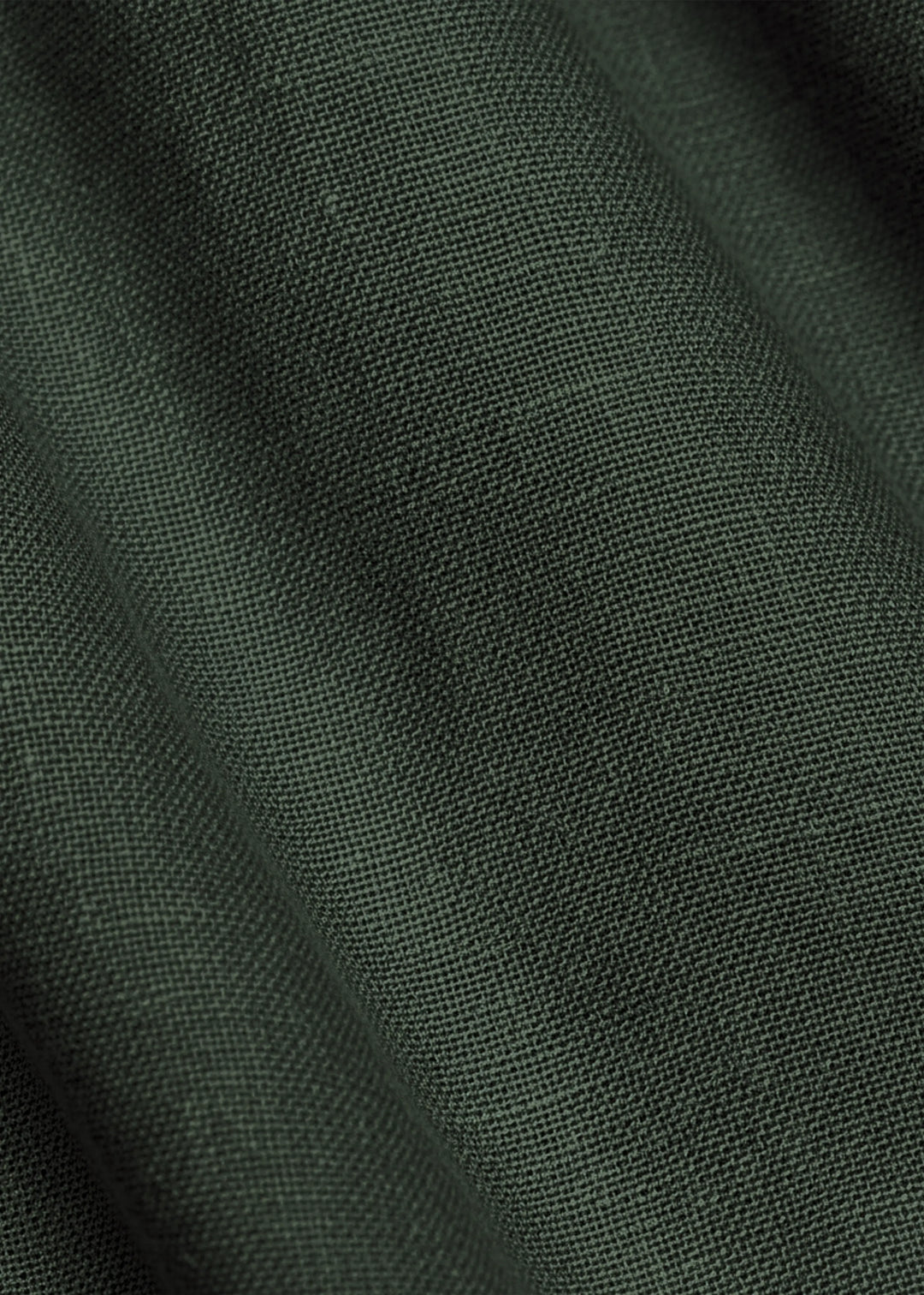 Aero - Pure Linen Front Zipper T-Shirt with Stylized Collar - Dark Fern Green