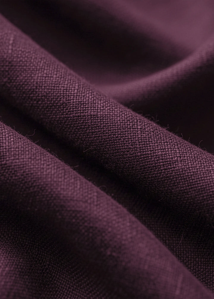 Harvey - Pure Linen Full Sleeve Shirt - Dark Purple
