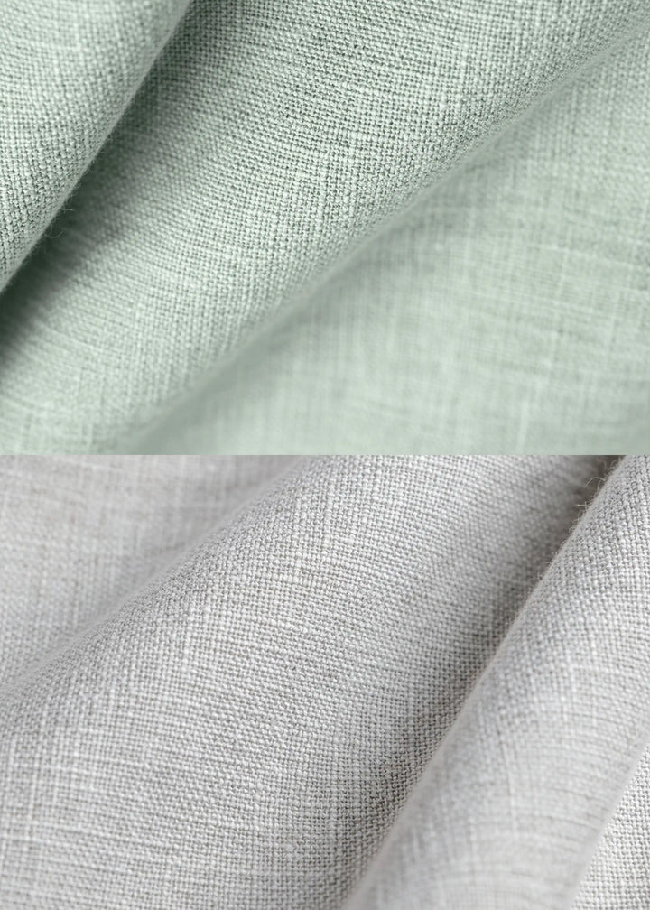 Duo - Pure Linen Panel Elastic Pants with Drawcord - Caribbean Green