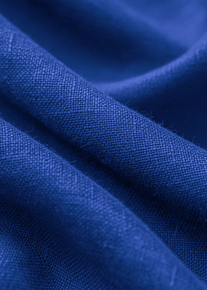 Kenshi Short Kurta Set - Pure Linen Kurta Set with Roy Pants - Egyptian Blue & White