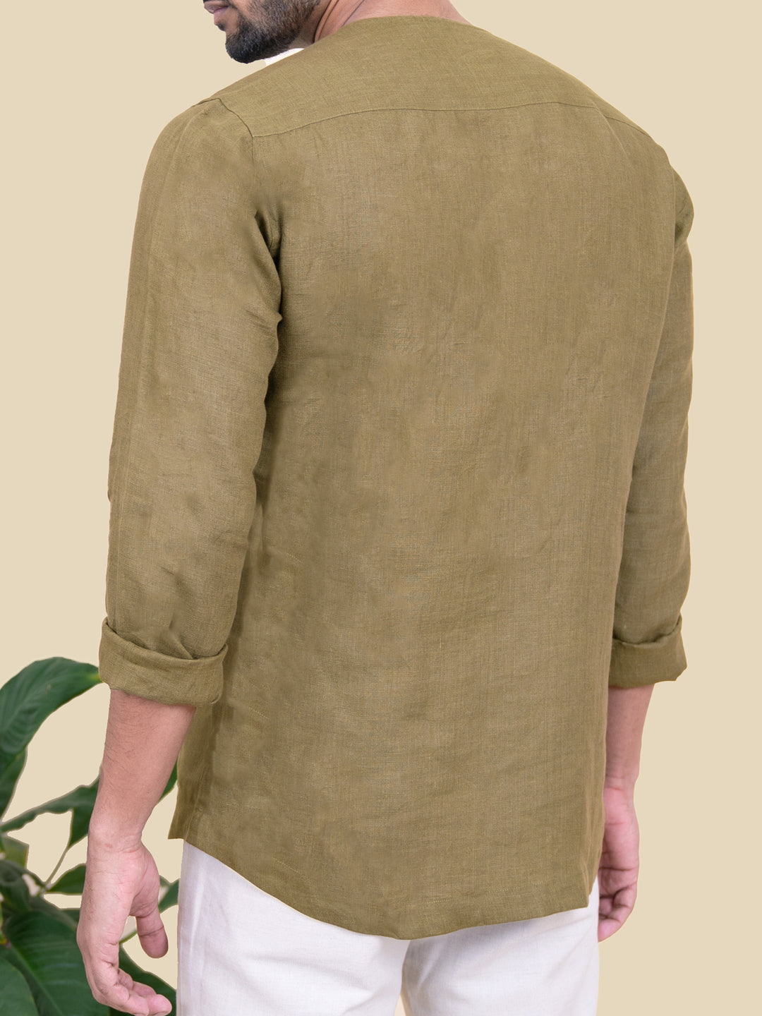 Emilio - Pure Linen Full Sleeve Shirt - Hunter Green