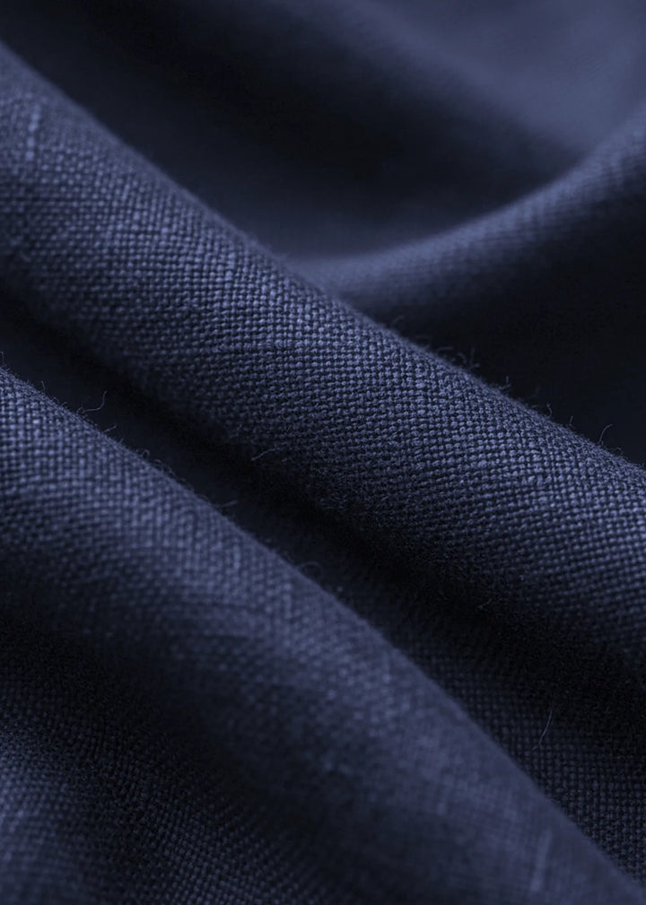 Matteo Pure Linen T-Shirt - Dark Blue