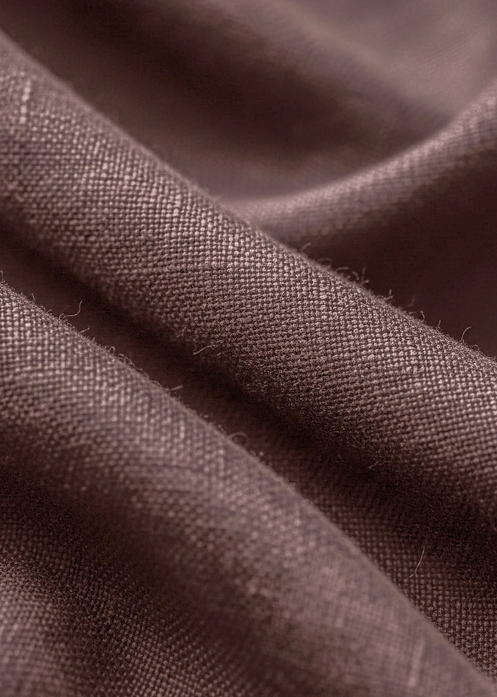 Scott - Pure Linen Back Elasticated Pants - Muted Brown